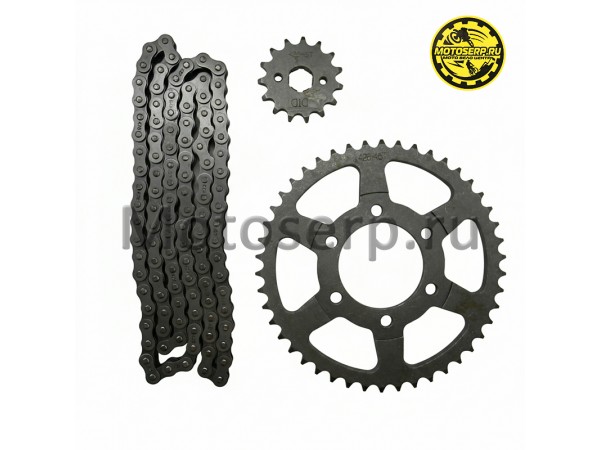 Купить  Звезды трансмиссии (428-15T D-20mm) (428-46T D-65mm, 6x43mm) цепь 112зв. (комп) (MT C-1435 купить с доставкой по Москве и России, цена, технические характеристики, комплектация фото  - motoserp.ru