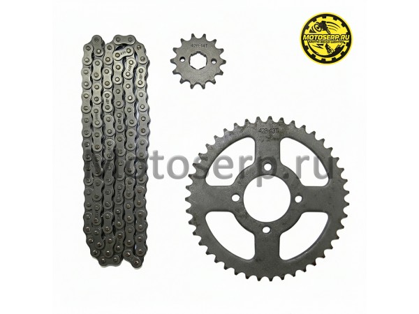 Купить  Звезды трансмиссии (428-14T D-20mm) (428-43T D-52mm, 4x50mm) цепь 112зв. (комп) (MT C-1442 купить с доставкой по Москве и России, цена, технические характеристики, комплектация фото  - motoserp.ru