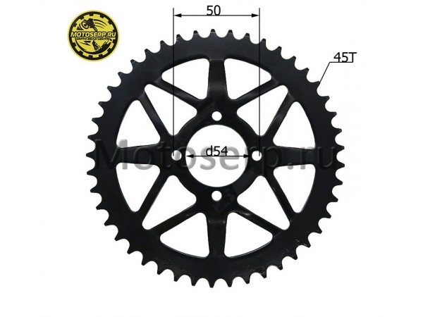 Купить  Звезда ведомая голая (венец) (520-45) (520-45T D-54mm, 4x50mm) KAYO T2 малая ступица (шт) (ML 6902 купить с доставкой по Москве и России, цена, технические характеристики, комплектация фото  - motoserp.ru