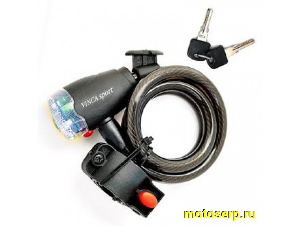 Купить  Замок (трос) противоугонный 12*1000mm со встроенным фонариком  101.554led Вело (шт) (Гусев (R5 98143 (Бар 101.554 led купить с доставкой по Москве и России, цена, технические характеристики, комплектация фото  - motoserp.ru