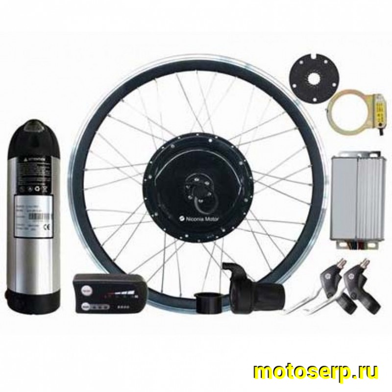 Купить  Мотор-колесо, Электровеломотор 26" 500Вт полный комплект для установки (колесо-мотор, батарея-тубус) пер.колесо (комп) (MM 25849 купить с доставкой по Москве и России, цена, технические характеристики, комплектация фото  - motoserp.ru