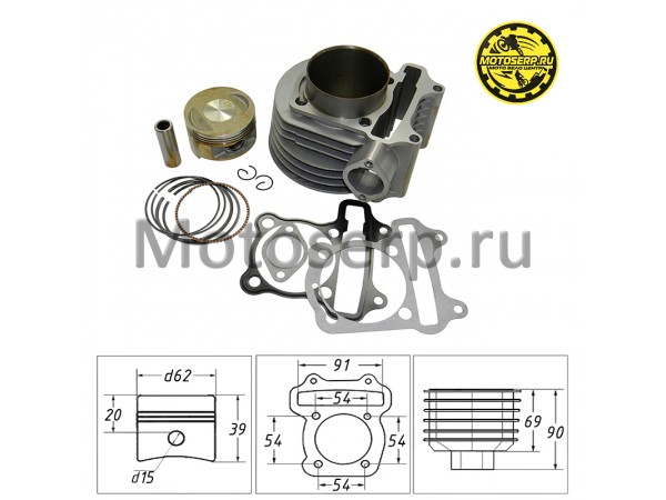 Купить  ЦПГ, поршневая группа 157QMJ  180cc (D62; p-15 (шпильки 4x55мм межосевое) Nirvana, Gyro и др.ТЮНИНГ (CN) (шт)  (MM 23648 купить с доставкой по Москве и России, цена, технические характеристики, комплектация фото  - motoserp.ru