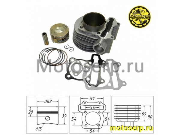 Купить  ЦПГ, поршневая группа 157QMJ  180cc (D62; p-15 (шпильки 4x55мм межосевое) Nirvana, Gyro и др.ТЮНИНГ (CN) (шт)  (MM 23648 купить с доставкой по Москве и России, цена, технические характеристики, комплектация фото  - motoserp.ru
