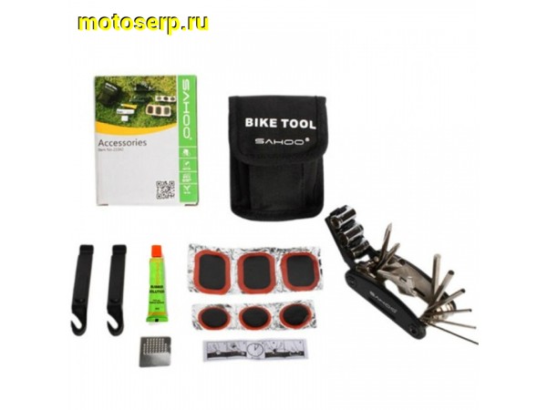 Купить  Ключи, набор инструмента в подсумке (прямоугольные латки, клей, инструмент для разбортировки колес 2 шт, сумка) Вело (комп) (MT R-1864 (Ряб купить с доставкой по Москве и России, цена, технические характеристики, комплектация фото  - motoserp.ru