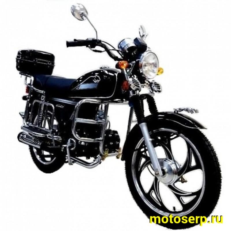 Купить  ====Мопед ALPHA YAGUAR 50/80 (Альфа Ягуар 50/80)  4Т; 50/80cc (поршн в подарок); колеса 17"литые; 4пер, эл. старт;  хром.тахом; металл. кофр (шт) (R3 купить с доставкой по Москве и России, цена, технические характеристики, комплектация фото  - motoserp.ru