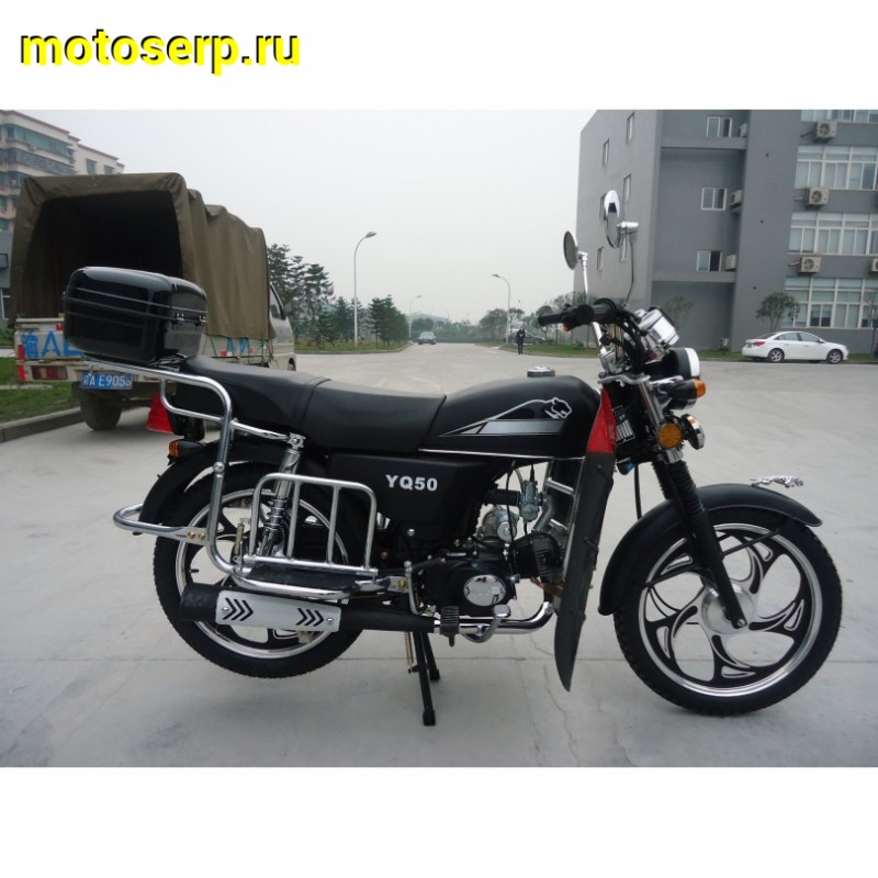 Купить  ====Мопед ALPHA YAGUAR 50/80 (Альфа Ягуар 50/80)  4Т; 50/80cc (поршн в подарок); колеса 17"литые; 4пер, эл. старт;  хром.тахом; металл. кофр (шт) (R3 купить с доставкой по Москве и России, цена, технические характеристики, комплектация фото  - motoserp.ru