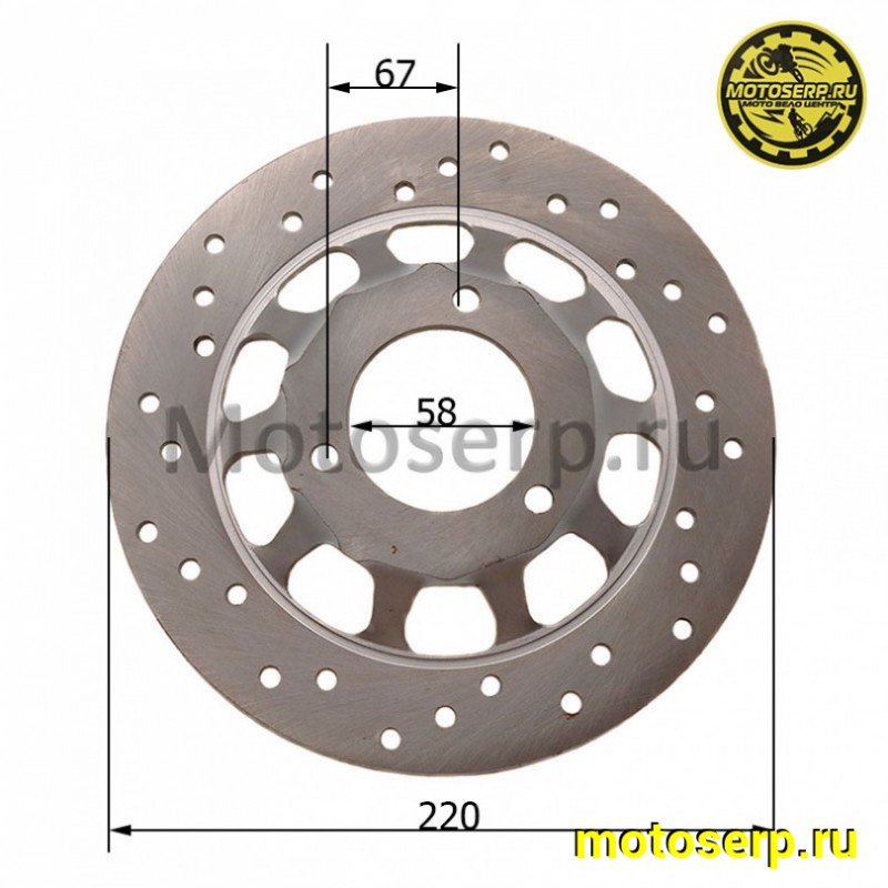 Купить  Диск тормозной передний (220x58) (отв:3x67) Vento SMART-2. Nirvana, Major-150cc VOLCAN,150сс. с выносом (шт) (R1 (TATA 2232595 купить с доставкой по Москве и России, цена, технические характеристики, комплектация фото  - motoserp.ru