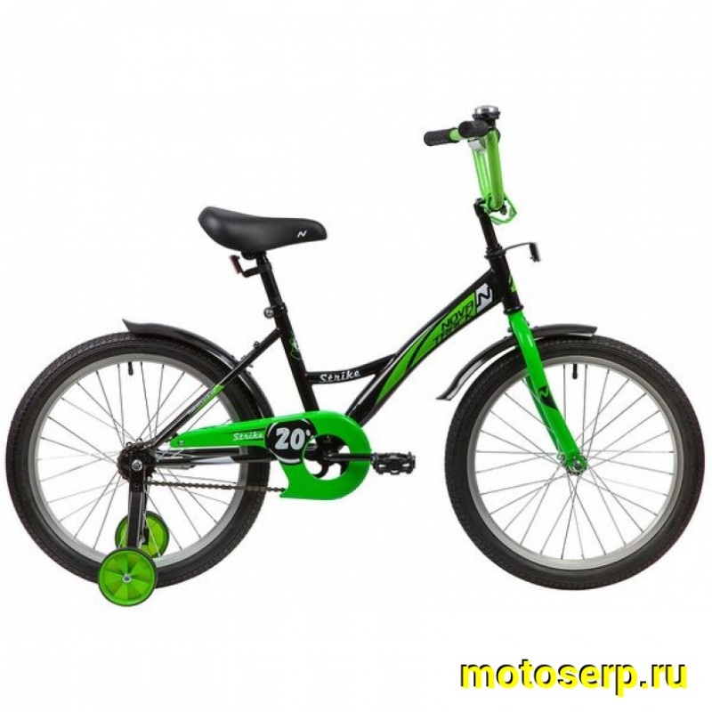 Купить  20" NOVATRACK STRIKE (Новатрек Страйк) 20"; 1ск; рама-сталь; тормоз-ножной; крылья; багажник хром (шт) (0 купить с доставкой по Москве и России, цена, технические характеристики, комплектация фото  - motoserp.ru