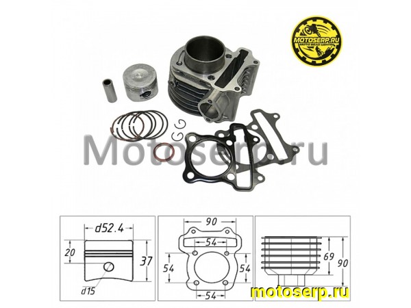 Купить  ЦПГ, поршневая группа 152QMI  125cc (D52,4; p-15) с тефлоновым покрытием (шт) (TATA 10045412 (MOTO-SKUTER 6288 купить с доставкой по Москве и России, цена, технические характеристики, комплектация фото  - motoserp.ru