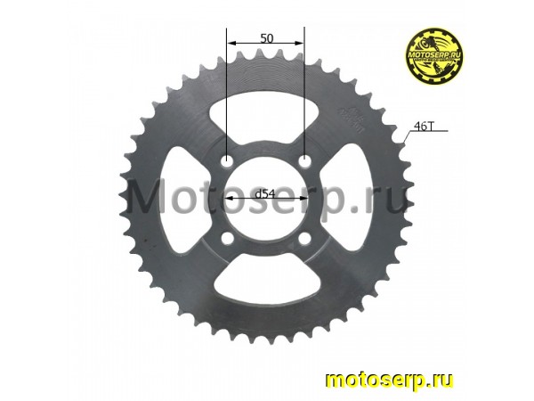 Купить  Звезда ведомая голая (венец) (428-46) (428-46T D-54mm, 4x50mm) Delta, Alpha, Альфа (шт) (Дан (ML 12200 купить с доставкой по Москве и России, цена, технические характеристики, комплектация фото  - motoserp.ru