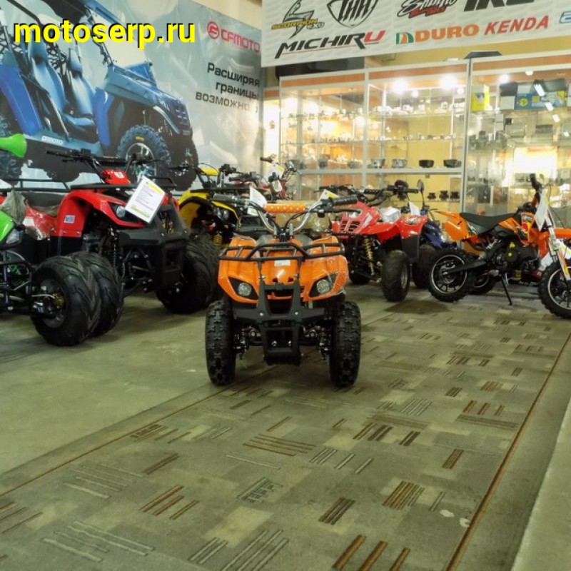 Купить  ====Электро квадрик MOTOLAND ATV E002  800Вт, диск/диск, 7"/7", 3 режима скорости+реверс (шт) купить с доставкой по Москве и России, цена, технические характеристики, комплектация фото  - motoserp.ru