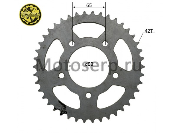 Купить  Звезда ведомая голая (венец) (525-42) (525-42T D-80mm, 5x65mm) CB400 (шт) (MM 24757 купить с доставкой по Москве и России, цена, технические характеристики, комплектация фото  - motoserp.ru