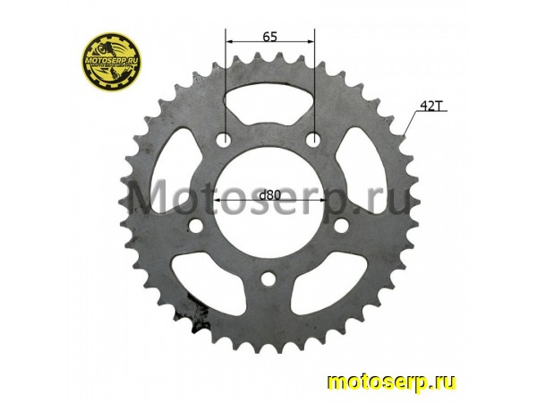 Купить  Звезда ведомая голая (венец) (525-42) (525-42T D-80mm, 5x65mm) CB400 (шт) (MM 24757 купить с доставкой по Москве и России, цена, технические характеристики, комплектация фото  - motoserp.ru