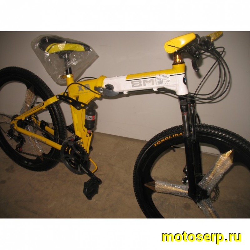 Купить  ====TRIOBLADE FOLDING (Триоблейд Фолдинг) 26"; 21ск; рама-сталь; тормоз-Disk; двухподвес складной (шт) (Кит купить с доставкой по Москве и России, цена, технические характеристики, комплектация фото  - motoserp.ru