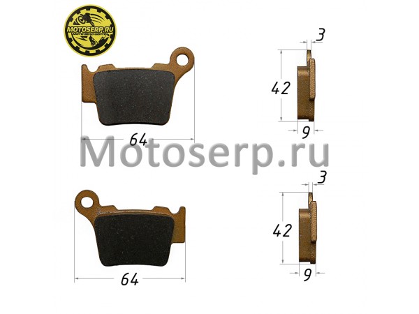 Купить  Колодки тормозные FA368TT, VD 997JL, KTM EXC 250; Husqvarna TE 250, GR7 задние (пар) (Лепилкин купить с доставкой по Москве и России, цена, технические характеристики, комплектация фото  - motoserp.ru