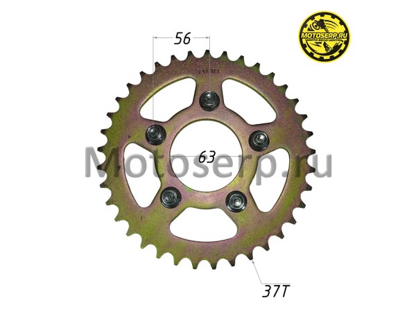Купить  Звезда ведомая голая (венец) (520-37) (520-37T D-63mm, 5x56mm) FALCON Terrail 250сc (RF20904) (шт) (MM 43733 купить с доставкой по Москве и России, цена, технические характеристики, комплектация фото  - motoserp.ru