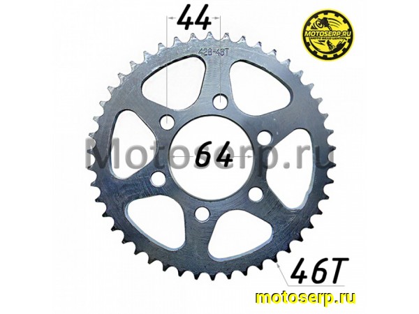 Купить  Звезда ведомая голая (венец) (428-46) (428-46T D-64mm, 6x44mm) FALCON SPEEDFIRE 250; YM Scorpion и др. (шт) (MM 92226 купить с доставкой по Москве и России, цена, технические характеристики, комплектация фото  - motoserp.ru