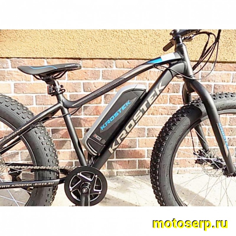 Купить  ====Электровелосипед 26" ECO FAT01 KROSTEK  350 Вт, 8 ск, 28 кг  Рама ALL, Li-ion батарея, адаптер 220В (шт) купить с доставкой по Москве и России, цена, технические характеристики, комплектация фото  - motoserp.ru