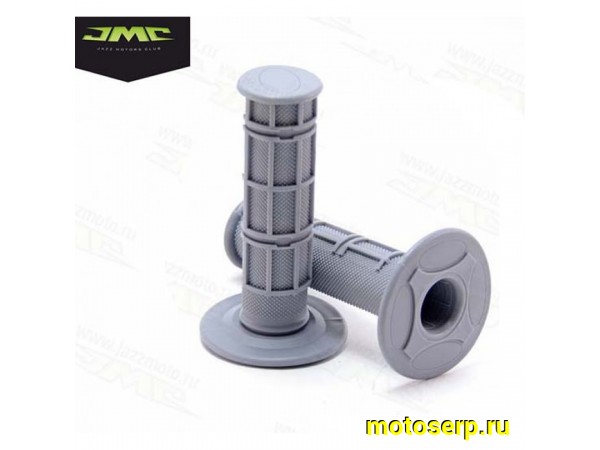 Купить  Ручки руля (грипсы) Кросс JMC Logo серые мягкие (пара) (JMC 1632 купить с доставкой по Москве и России, цена, технические характеристики, комплектация фото  - motoserp.ru