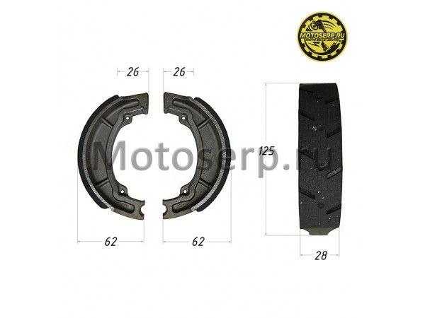 Купить  Колодки тормозные барабан d=125mm h=28mm  Yamaha YBR125 (пар) (Мир 32593 (MT купить с доставкой по Москве и России, цена, технические характеристики, комплектация фото  - motoserp.ru