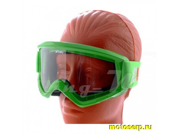 Купить  ====Очки мото Кросс ATAKI HB-319 зеленые глянцевые (шт) (0 купить с доставкой по Москве и России, цена, технические характеристики, комплектация фото  - motoserp.ru