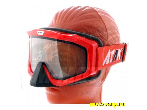 Купить  ====Очки мото Кросс ATAKI HB-811 красные глянцевые (двойное стекло) зима/лето (0 купить с доставкой по Москве и России, цена, технические характеристики, комплектация фото  - motoserp.ru