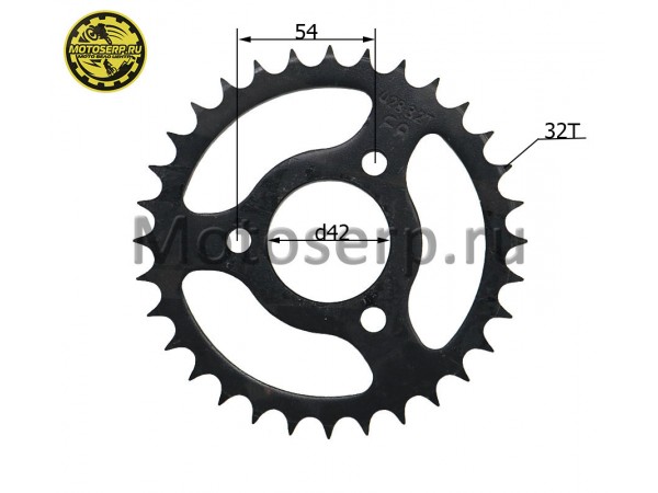 Купить  Звезда ведомая голая (венец) (428-32) (428-32T D-42mm, 3x54mm) Stels ATV 110 D (шт) (0 купить с доставкой по Москве и России, цена, технические характеристики, комплектация фото  - motoserp.ru