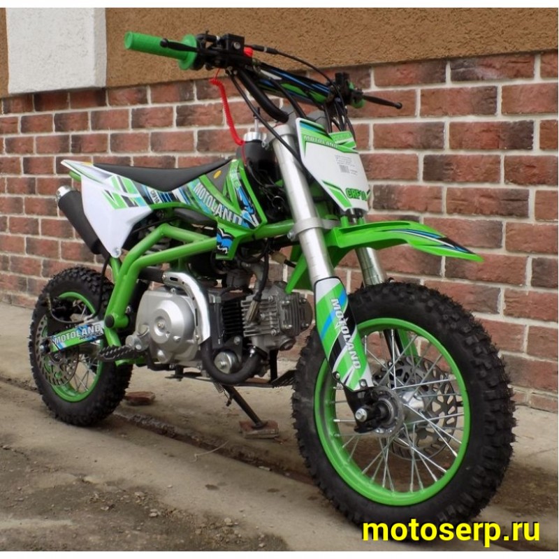 Купить  ====Питбайк Motoland КРОСС CRF 10 (спортинв), 70сс, 4Т,зеленый .возд.охл.,АВТОМАТ, эл-стартер, диск/диск ,12"/10" (шт) (ML 9540  купить с доставкой по Москве и России, цена, технические характеристики, комплектация фото  - motoserp.ru
