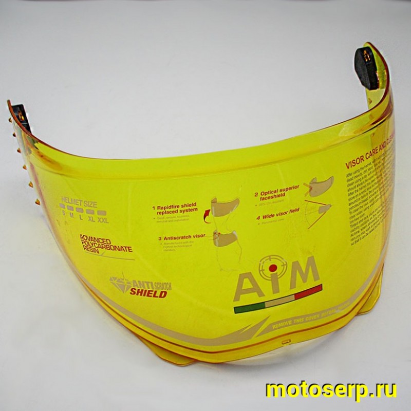 Купить  Стекло шлема (Визор для шлема) AIM JK906 Yellow Жёлтый (шт) (AIM 906V-004-N купить с доставкой по Москве и России, цена, технические характеристики, комплектация фото  - motoserp.ru