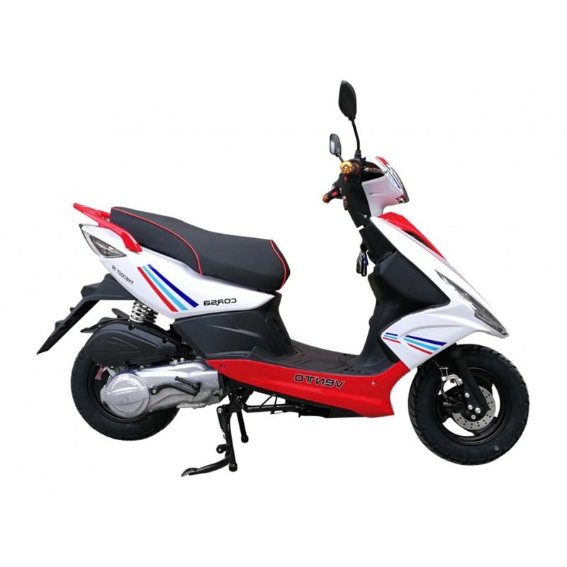 Купить  Скутер VMC CORSA (Венто Корса) 50 cc; 1,5 местный, 4Т, возд. охлажд., диск/барабан, кол. 10/10 (шт) 01500 (Vento купить с доставкой по Москве и России, цена, технические характеристики, комплектация фото  - motoserp.ru