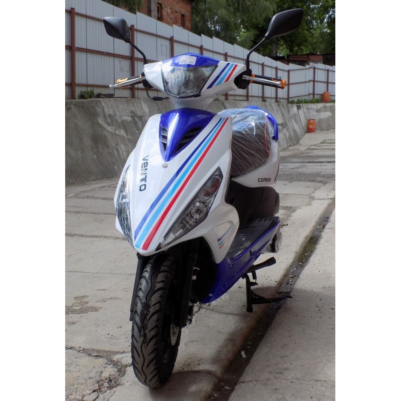 Купить  Скутер VMC CORSA (Венто Корса) 50 cc; 1,5 местный, 4Т, возд. охлажд., диск/барабан, кол. 10/10 (шт) 01500 (Vento купить с доставкой по Москве и России, цена, технические характеристики, комплектация фото  - motoserp.ru