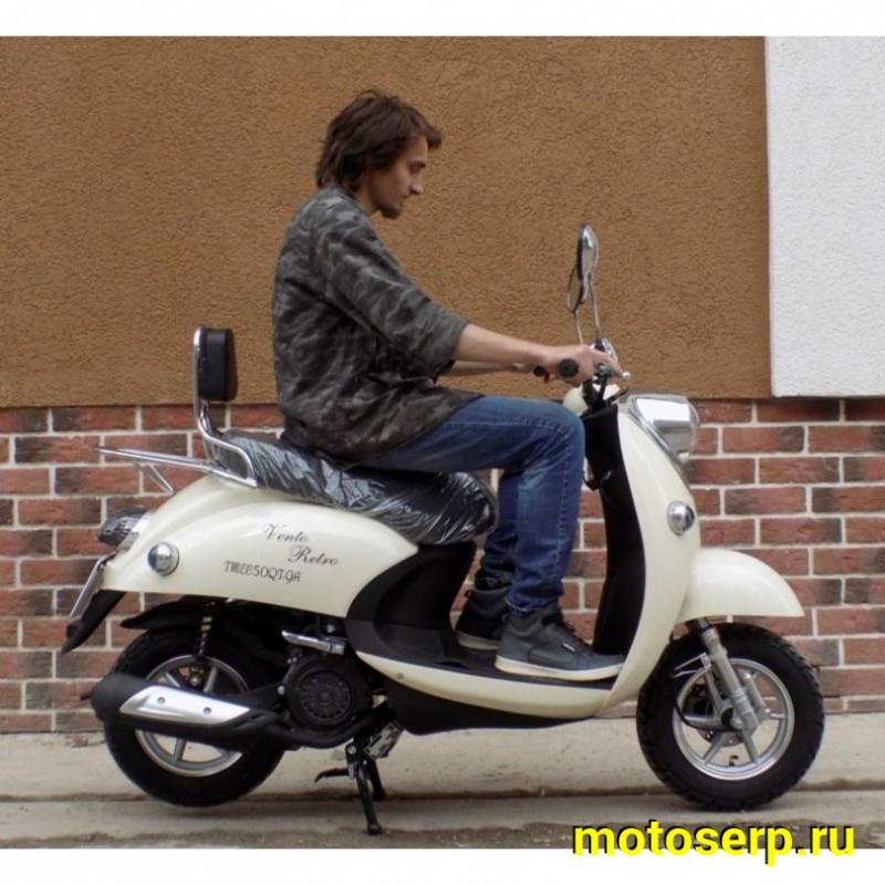 Купить  Скутер VMC RETRO (Венто Ретро) 50cc; 1,5 местный, 4Т, возд. охлажд., диск/барабан, кол. 10"/10" (шт) 01500 (Vento купить с доставкой по Москве и России, цена, технические характеристики, комплектация фото  - motoserp.ru