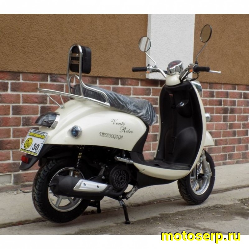 Купить  Скутер VMC RETRO (Венто Ретро) 50cc; 1,5 местный, 4Т, возд. охлажд., диск/барабан, кол. 10"/10" (шт) 01500 (Vento купить с доставкой по Москве и России, цена, технические характеристики, комплектация фото  - motoserp.ru