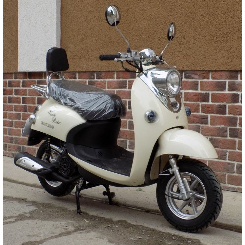 Купить  Скутер VMC RETRO (Венто Ретро) 50cc; 1,5 местный, 4Т, возд. охлажд., диск/барабан, кол. 10"/10" (шт) 01500 (Vento купить с доставкой по Москве и России, цена, технические характеристики, комплектация фото  - motoserp.ru