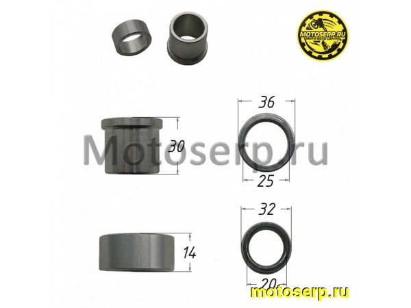 Купить  Втулка оси колеса (d-25, D-32, L-14) (d-25, D-32/36, L-30) заднего GR1 (пара) (SM 196-6215 купить с доставкой по Москве и России, цена, технические характеристики, комплектация фото  - motoserp.ru