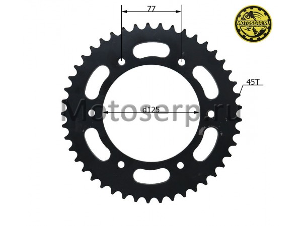 Купить  Звезда ведомая голая (венец) (520-45) (520-45T D-125mm, 6x77mm) BSE J1/J2 (шт) (MM 42211 купить с доставкой по Москве и России, цена, технические характеристики, комплектация фото  - motoserp.ru