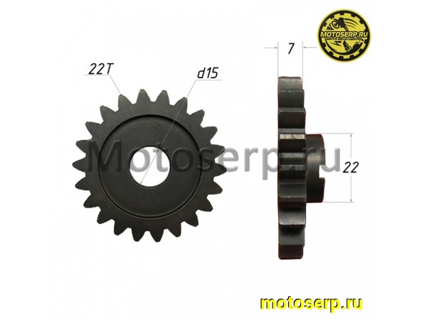 Купить  Шестерня привода коленвала (вторичный вал) KAYO двиг. YX140 см3 22 зуб.(P040198) CN (шт) (Кокурин купить с доставкой по Москве и России, цена, технические характеристики, комплектация фото  - motoserp.ru