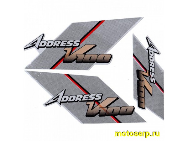 Купить  Наклейки (набор) Address V100   (3шт) (10х25) (шт) (0 купить с доставкой по Москве и России, цена, технические характеристики, комплектация фото  - motoserp.ru