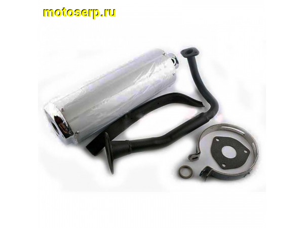 Купить  Глушитель в сборе 157QMJ аллюм 4так с коленом (шт) (MOTO-SKUTER 3109  купить с доставкой по Москве и России, цена, технические характеристики, комплектация фото  - motoserp.ru