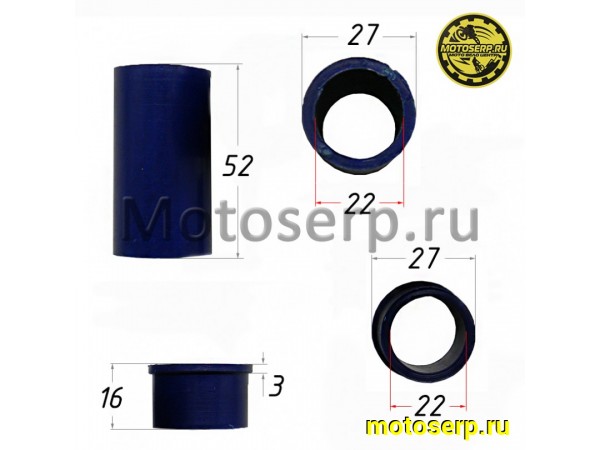 Купить  Ремкомплект перьев передней вилки Suzuki AD 50 (втулки)  D=27mm,d=22mm,L=52mm,D=27mm,d=22mm,L=16mm (комп) (ANKON 003364 купить с доставкой по Москве и России, цена, технические характеристики, комплектация фото  - motoserp.ru