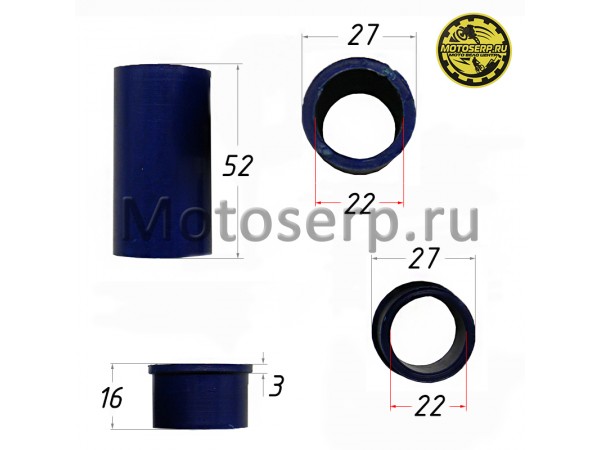 Купить  Ремкомплект перьев передней вилки Suzuki AD 50 (втулки)  D=27mm,d=22mm,L=52mm,D=27mm,d=22mm,L=16mm (комп) (ANKON 003364 купить с доставкой по Москве и России, цена, технические характеристики, комплектация фото  - motoserp.ru