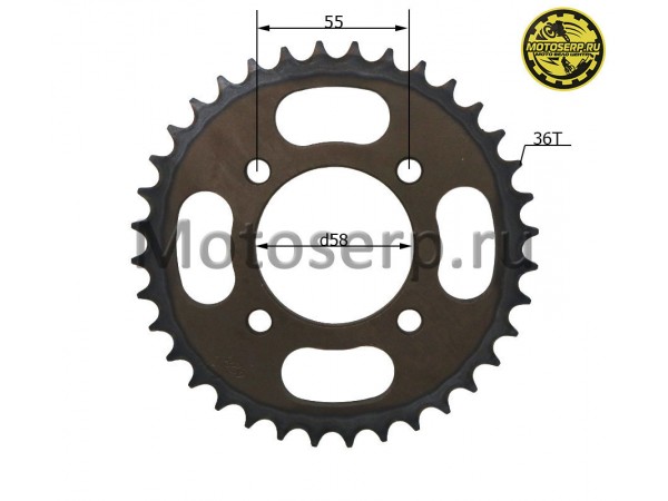 Купить  Звезда ведомая голая (венец) (428-36) (428-36T D-58mm, 4x55mm) сталь SM-PARTS (шт) (SM 687-9339 купить с доставкой по Москве и России, цена, технические характеристики, комплектация фото  - motoserp.ru