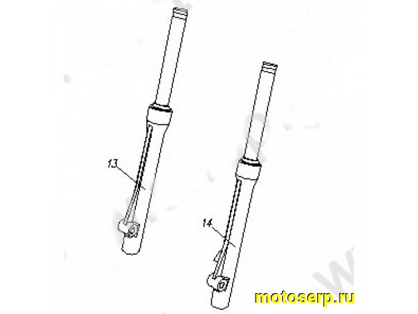 Купить  Перья вилки (аморт. перед) d-26 GX Jetta и др (пара) (0 купить с доставкой по Москве и России, цена, технические характеристики, комплектация фото  - motoserp.ru