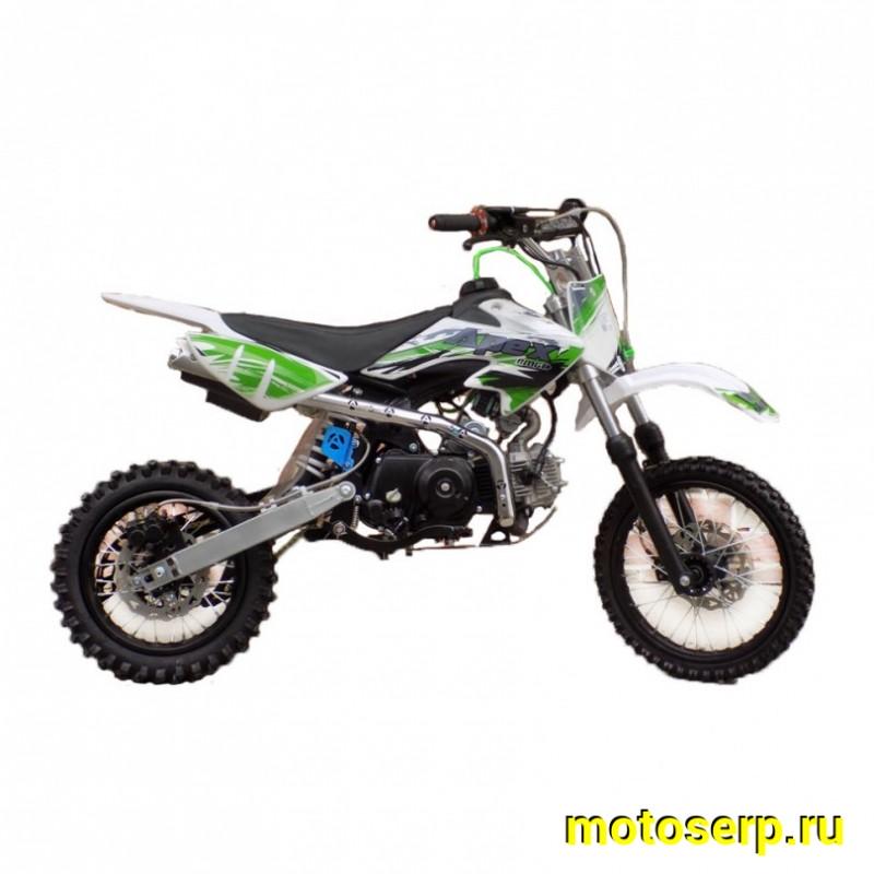 Купить  Питбайк Motoland APEX 10 зеленый (спортинв), 14/12, 4Т, 110cc, АВТОМАТ, эл-стартер, диск/диск (шт) (ML 11007 купить с доставкой по Москве и России, цена, технические характеристики, комплектация фото  - motoserp.ru