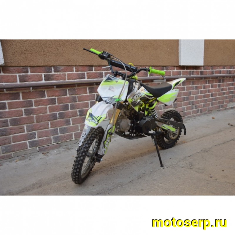 Купить  Питбайк Motoland APEX 10 зеленый (спортинв), 14/12, 4Т, 110cc, АВТОМАТ, эл-стартер, диск/диск (шт) (ML 11007 купить с доставкой по Москве и России, цена, технические характеристики, комплектация фото  - motoserp.ru