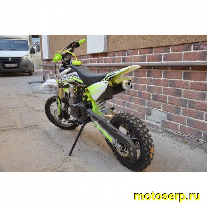 Купить  Питбайк Motoland APEX 10 зеленый (спортинв), 14/12, 4Т, 110cc, АВТОМАТ, эл-стартер, диск/диск (шт) (ML 11007 купить с доставкой по Москве и России, цена, технические характеристики, комплектация фото  - motoserp.ru
