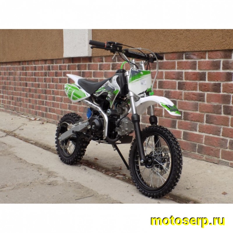 Купить  Питбайк Motoland APEX 10 зеленый (спортинв), 14/12, 4Т, 110cc, АВТОМАТ, эл-стартер, диск/диск (шт) (ML 11007 купить с доставкой по Москве и России, цена, технические характеристики, комплектация фото  - motoserp.ru