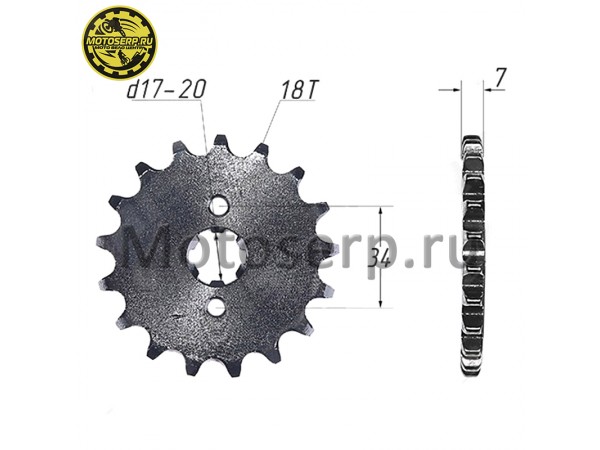 Купить  Звезда ведущая (428-18) 157FMI,163FML,166FMM, 169FMM и др. (CG,CB125-250) (шт) (ML 7108 купить с доставкой по Москве и России, цена, технические характеристики, комплектация фото  - motoserp.ru