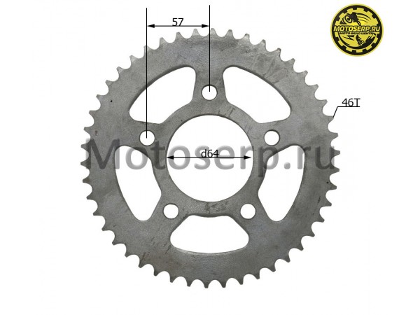 Купить  Звезда ведомая голая (венец) (428-46) (428-46T D-64mm, 5x57mm) Centurion (шт) (MM 35338 купить с доставкой по Москве и России, цена, технические характеристики, комплектация фото  - motoserp.ru