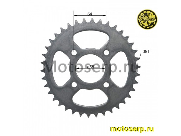 Купить  Звезда ведомая голая (венец) (520-38) (520-38T D-58mm, 4x64mm) СG/CB, Fighter TSR250, TTR250 (шт)  (MM 99124 (ML 04970 купить с доставкой по Москве и России, цена, технические характеристики, комплектация фото  - motoserp.ru